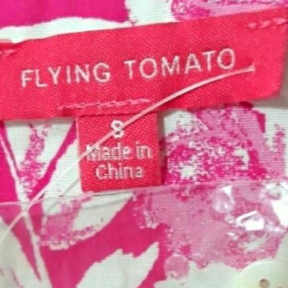 Flying Tomato 100% Cotton Floral Pink Dress Long-Sleeve Belted Flattering Small - Picture 8 of 14